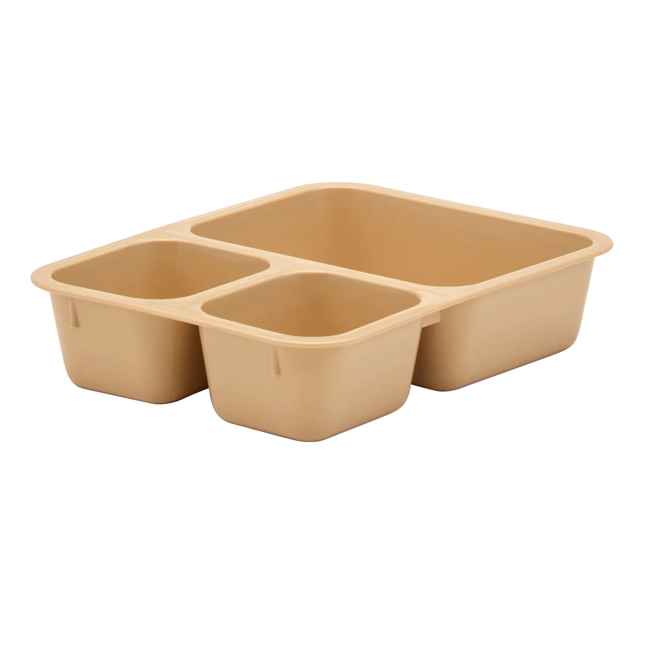 Cambro 853FCP161 - 3‑Comp Tray, 8.56" L x 6.25" W x 1.88" D, Tan Co‑Polymer, Dishwasher Safe