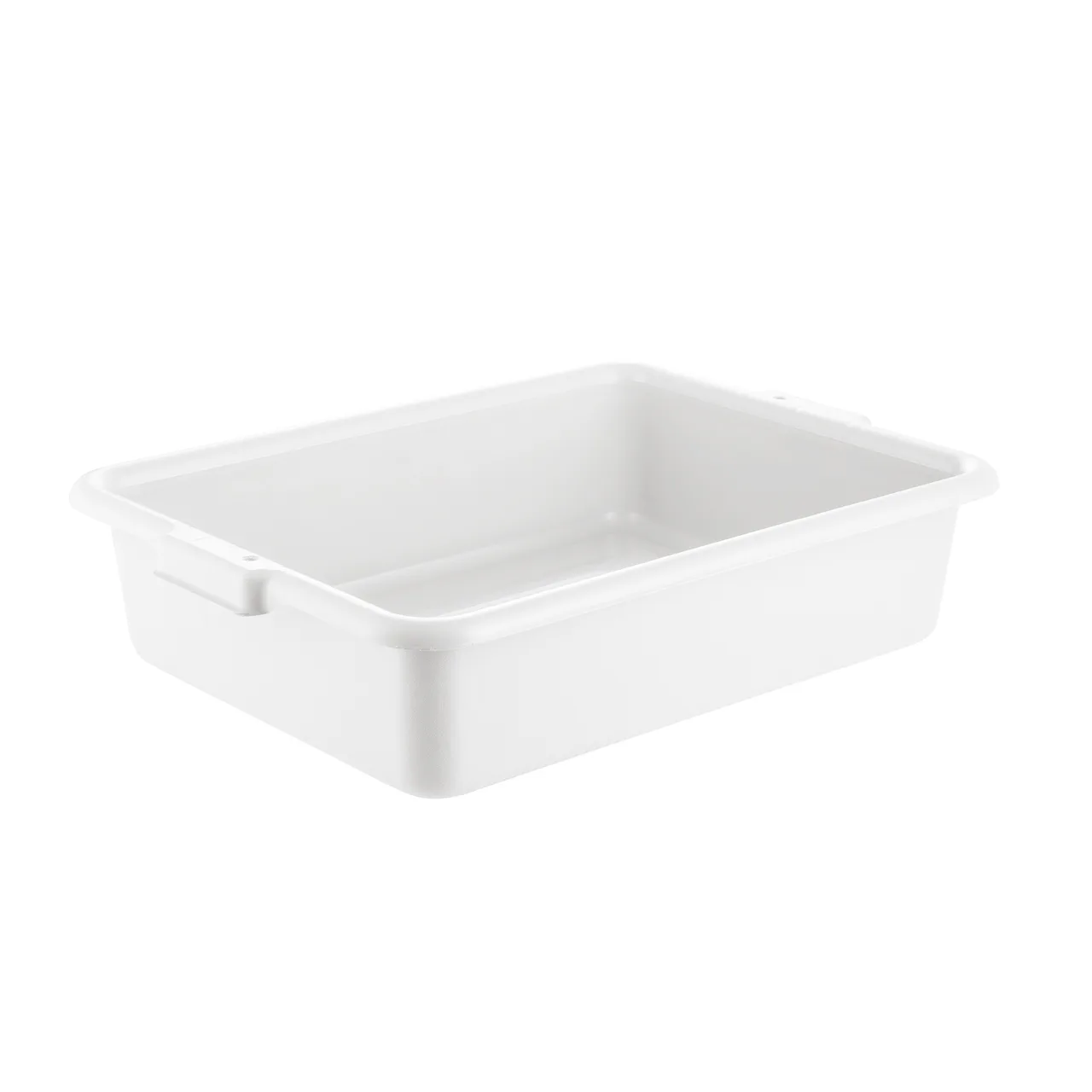 CAC China BTDB-5WT Bus Box, 22"L x 15-3/4"W x 5"H, Polypropylene, White, BPA Free, 1-Compartment
