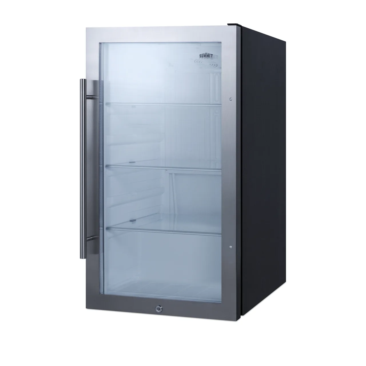 Summit SPR489OSADA Outdoor Beverage Center w/ Swing Glass Door, Black Exterior, 3.13 cu.ft