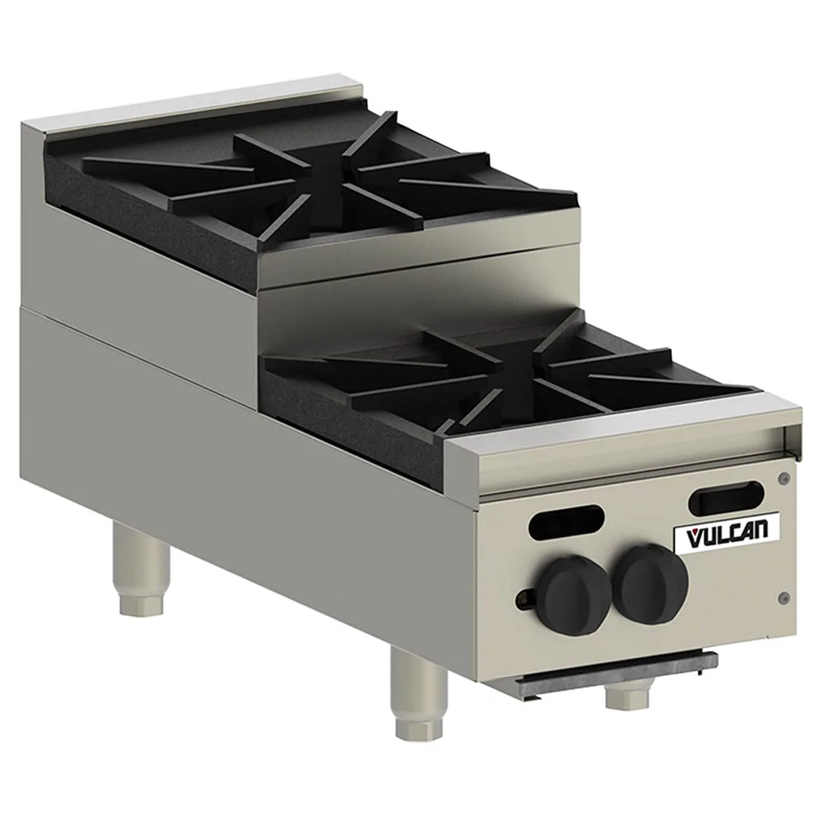 Vulcan VHP212U 12" Countertop Step-Up Gas Hotplate with (2) Burners, Infinite Controls, 60.000 BTU