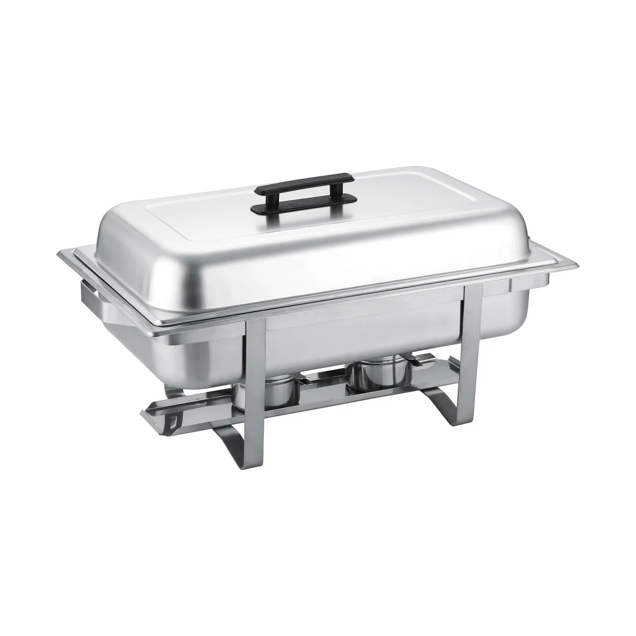 CAC China CAFR-102 8 Qt Stainless Steel Chafing Dish, Cover, Water, Food & Fuel Holders – Set