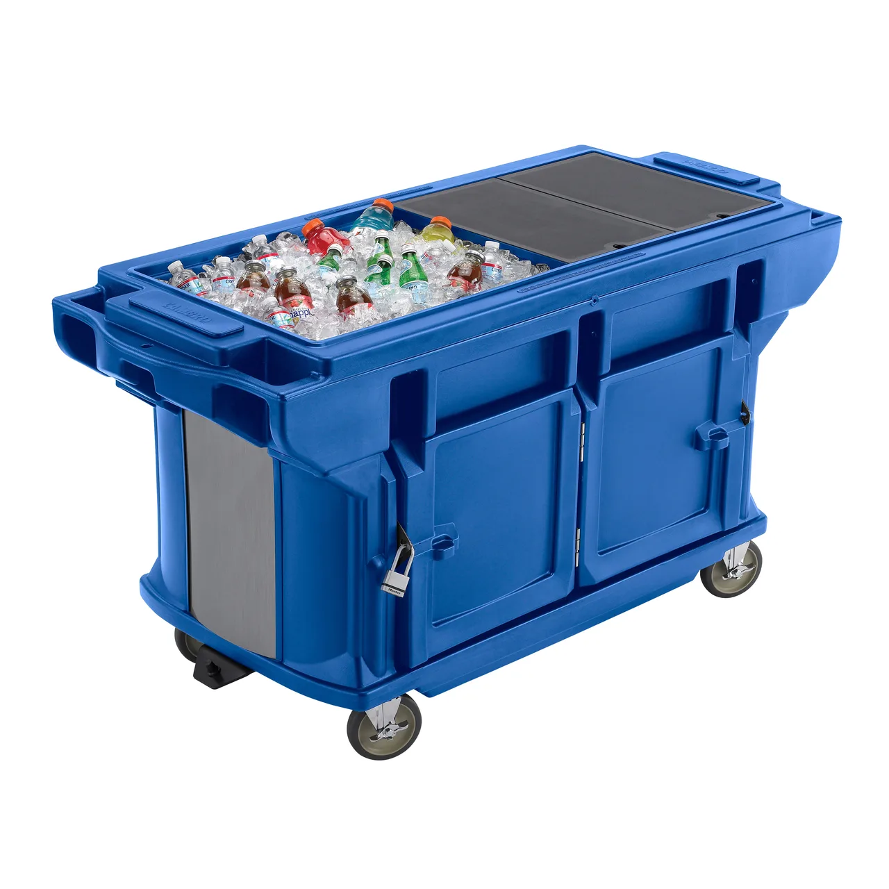 Cambro VBRUTHD5186 Versa Food Bar™ Work Table, Navy Blue, 5 ft. unit, (4) Pan