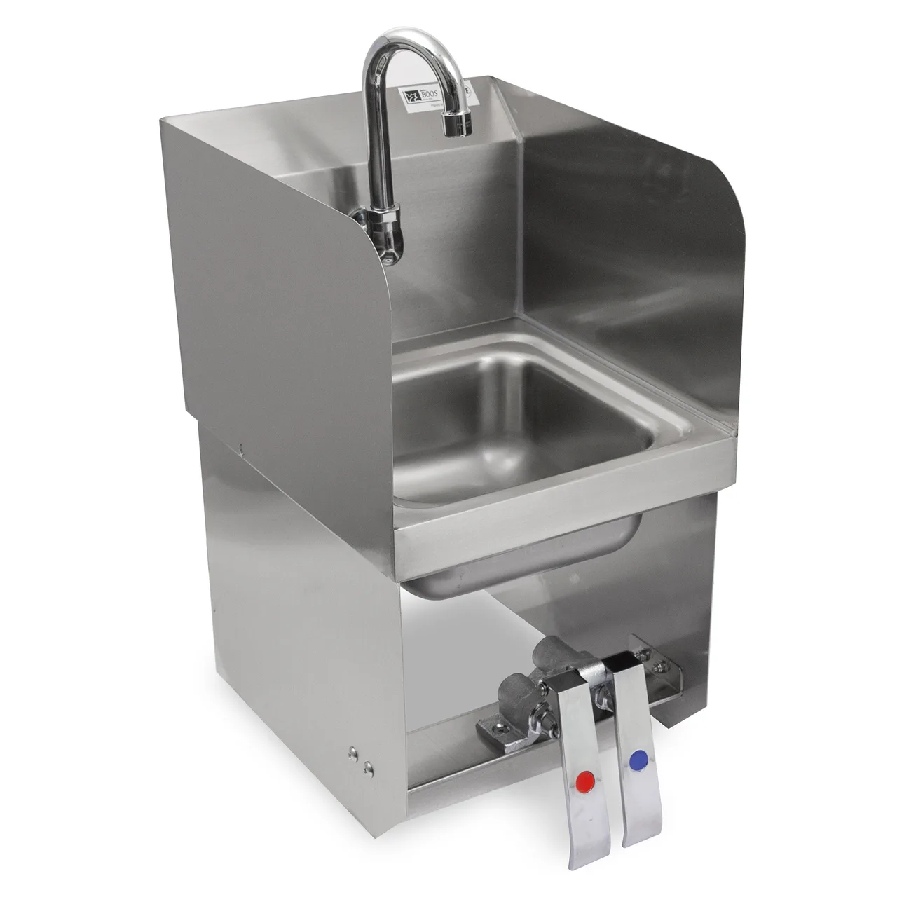 John Boos PBHS-W-0909-KV2MB-SS 12" Wall Mounted Hand Sink w/Hands Free Faucet & Knee Valves - 16 g