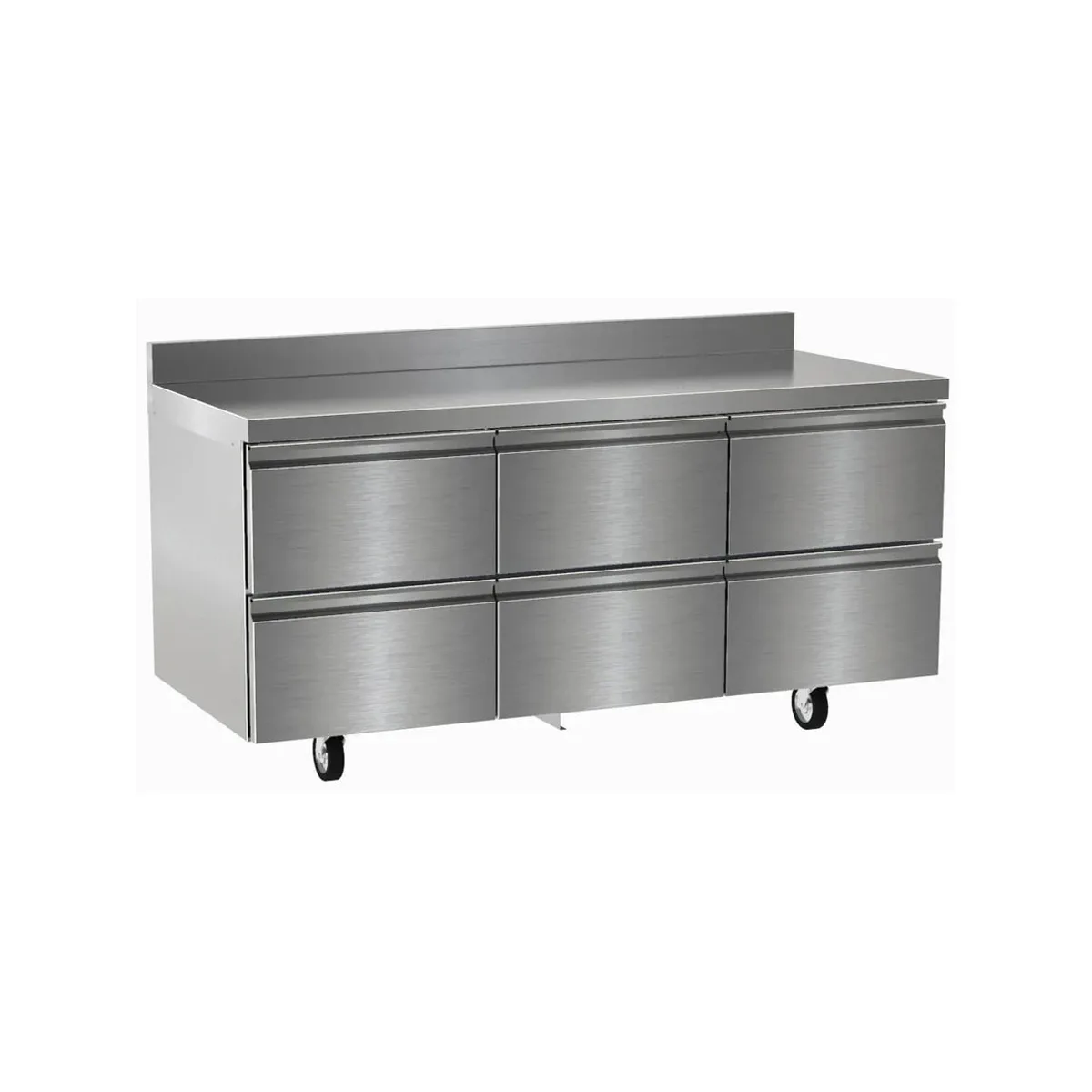 Delfield STD4472NP 72" 3-Section Worktop Refrigerator w/ 4 Drawers, 4" Backsplash, 22.1 cu. ft.