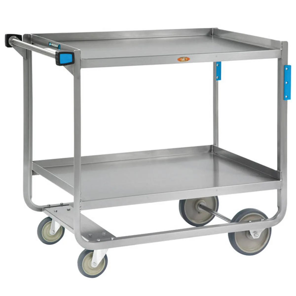 Lakeside 938 33" Stainless Steel 2-Shelf Tough Transport Utility Cart w/ 1000 lb Capacity
