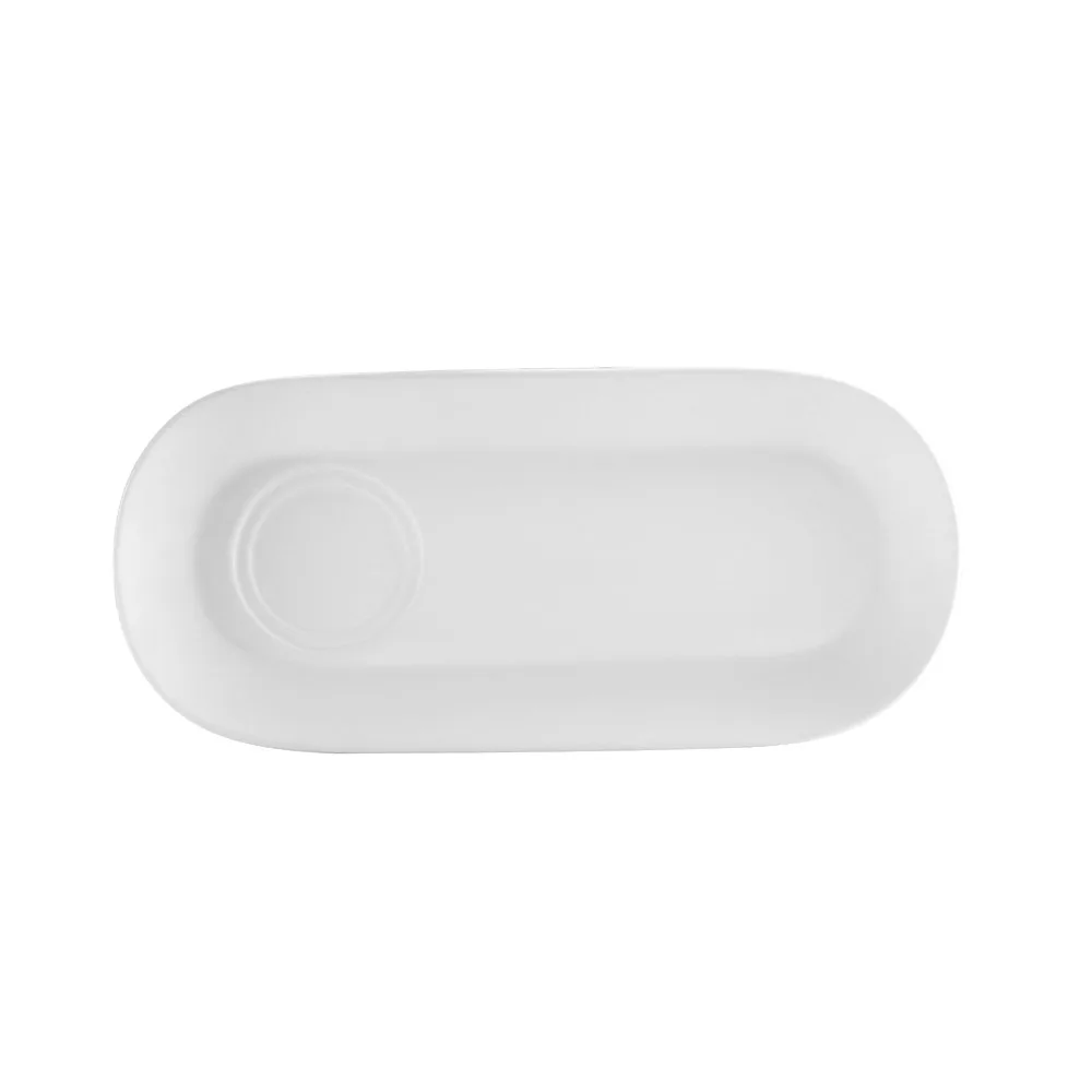 CAC China CTY-88 Platter 12" L x 5-1/2" W x 1" H Porcelain Dishwasher/Oven/Microwave Safe - Dozen
