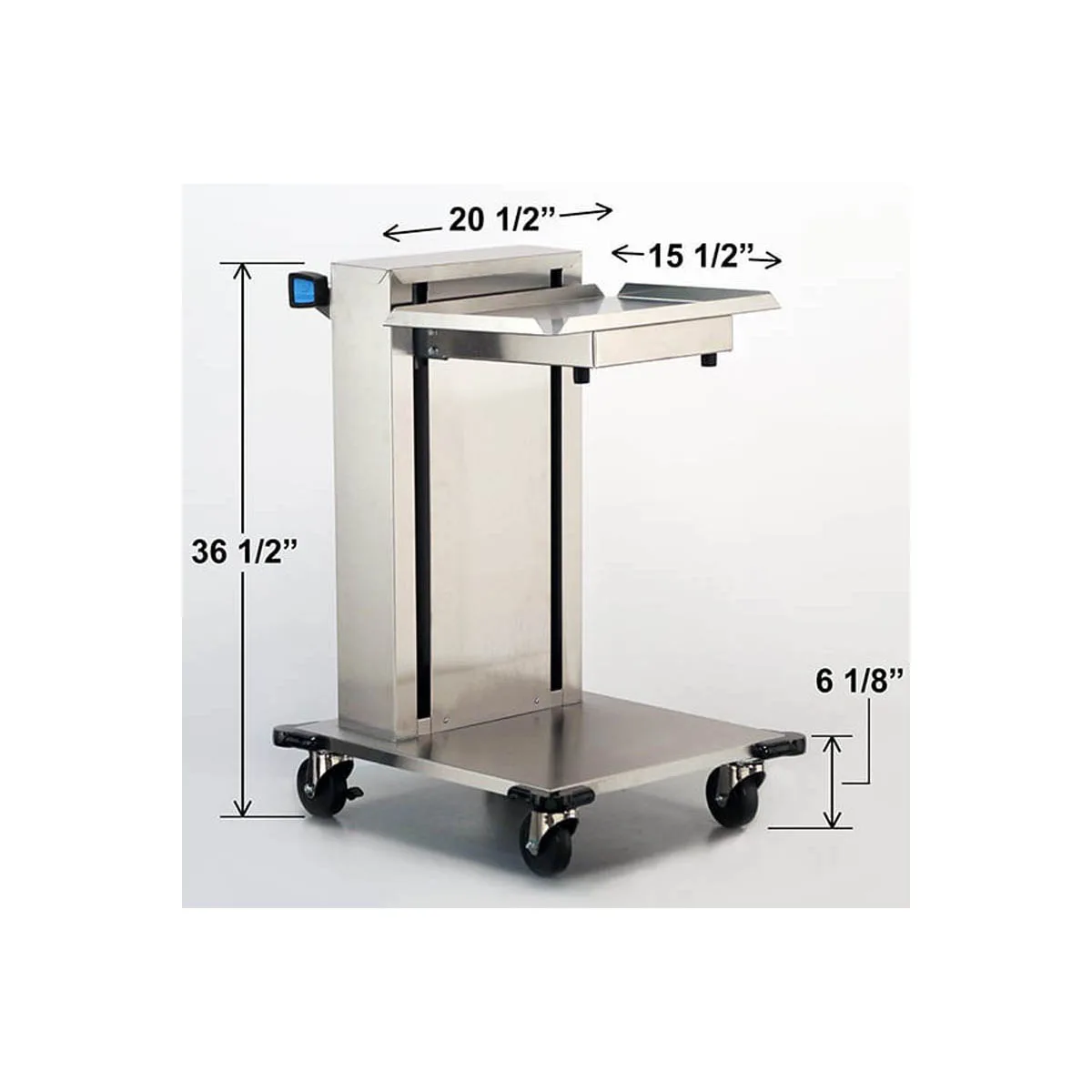 Lakeside 819 Stainless Steel Mobile Cantilever Tray Dispenser for 15" x 20" Trays