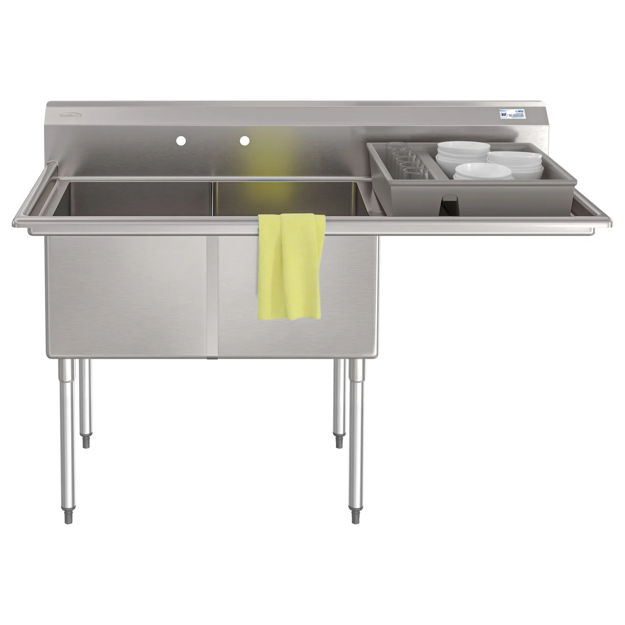 Koolmore KM-SB182414-24R3 Commercial Sink, (2) Compartment, 63"W