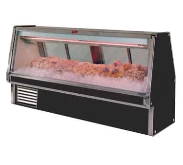 Howard-McCray SC-CFS34E-8-BE-LED 100" Flat Refrigerated Seafood Display Case, Black