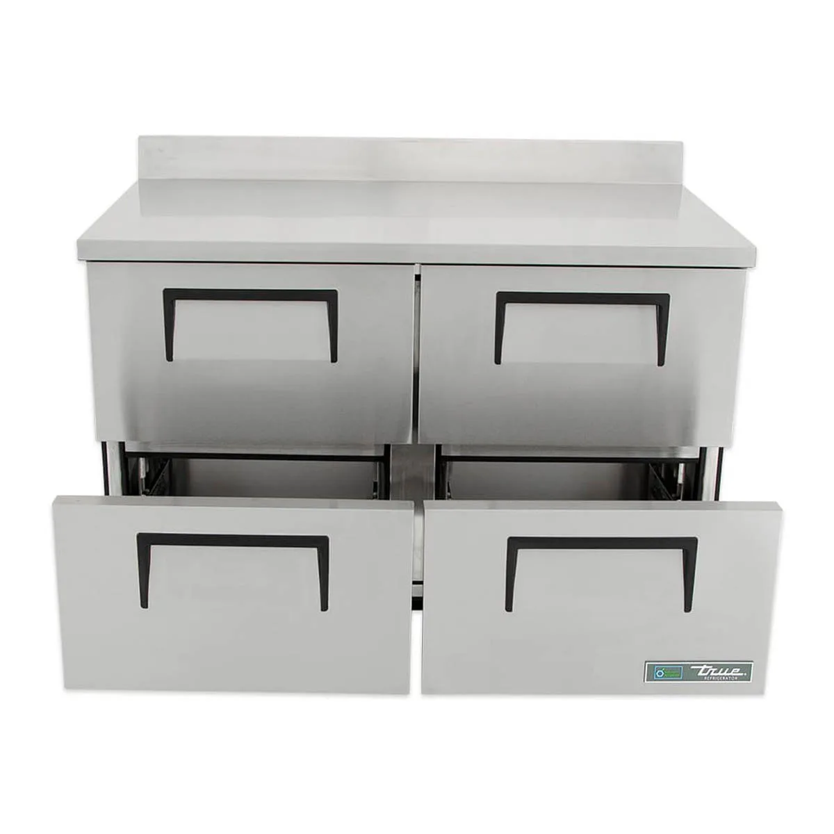 True TWT-48D-4-HC 48" 2-Section Worktop Refrigerator w/ 4 Drawers, Rear Mounted