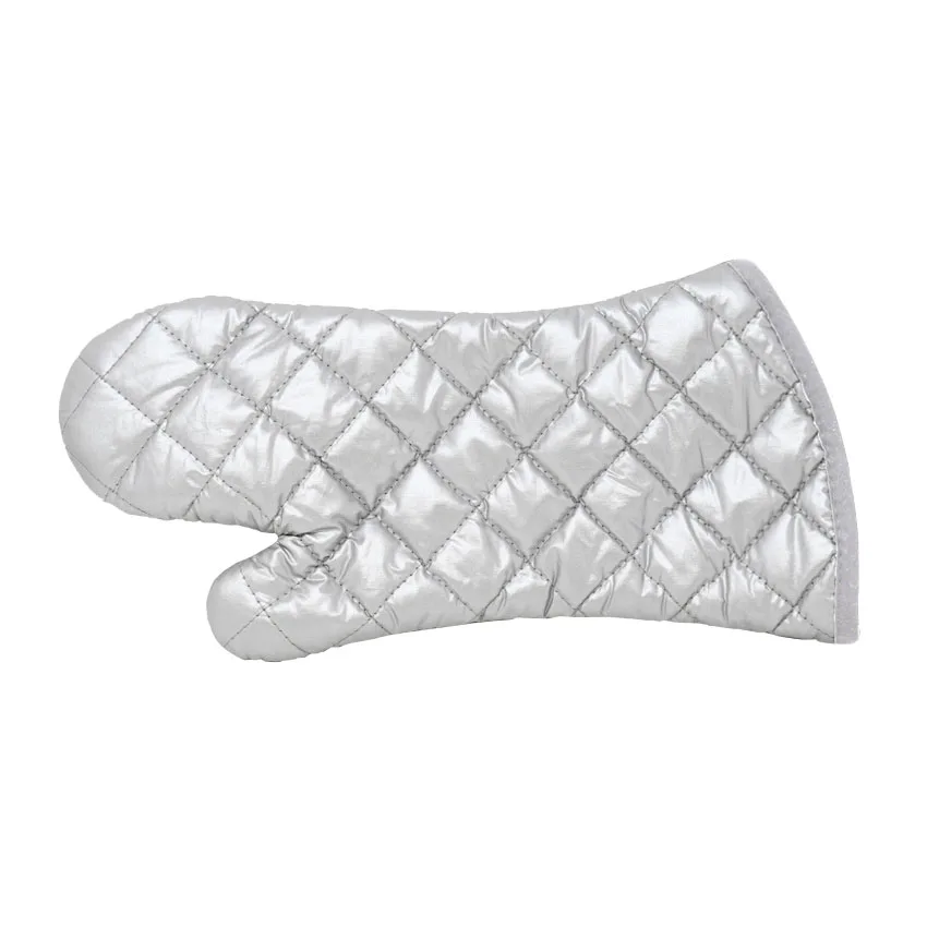 Omcan USA 46341 Oven Mitts, 13" Long Skull Design, Cotton, Silver Coated, Heat‑Resistant to 320°F