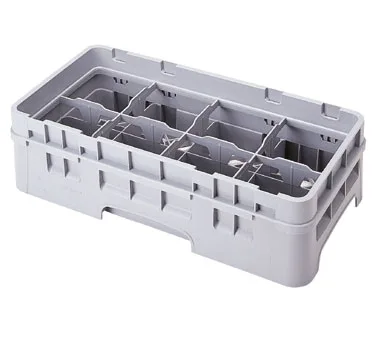 Cambro 8HE2151 Half Size Dish Rack Extender, 8 Compartments, Soft Gray, 19-3/4" x 9-7/8" x 2", Adds 1-5/8" to Rack Height