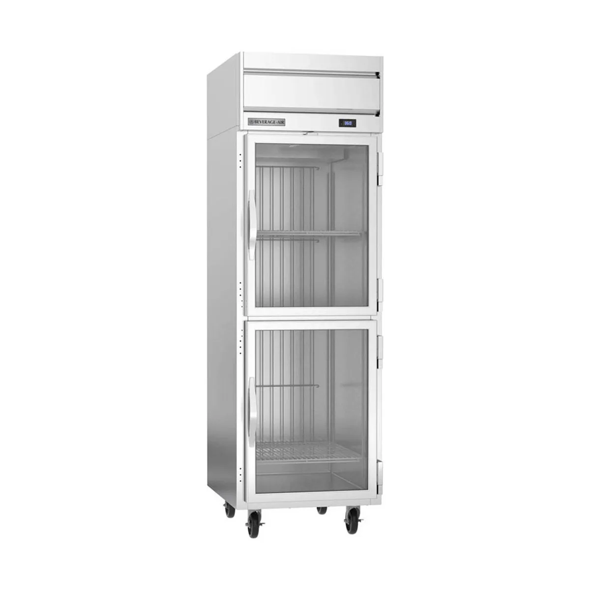 Beverage Air HRPS1HC-1HG 26" 1-Section Reach-In Refrigerator w/ 2 Glass Half Doors, Top Mounted, 1/4 hp, 22.3 cu. ft.