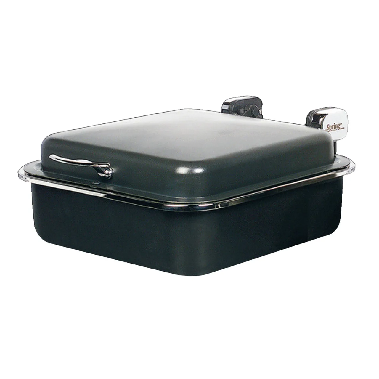 Spring USA 2384-88 Buffet Server, 6 Qt Square, 15-3/8"×15-3/8"×7" Pearl, Cover, Induction Ready