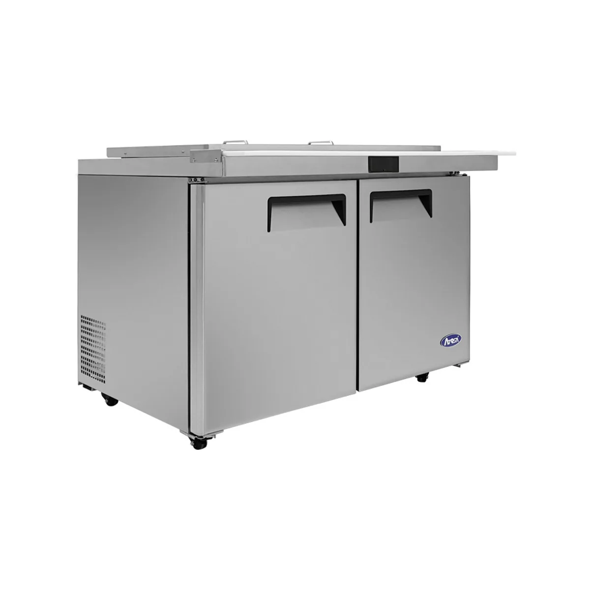 Atosa USA MSF8306GR-NTCV 48" 2-Door Mega Top Sandwich and Salad Prep Table, 18 Pans, Stainless Steel