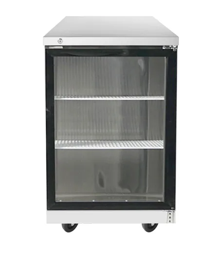 Atosa USA MBB23GGR Two-Section Bar Cooler 23x31x38" (W/D/H) 8.2 cu ft Glass Door Lock Temp R290 115V