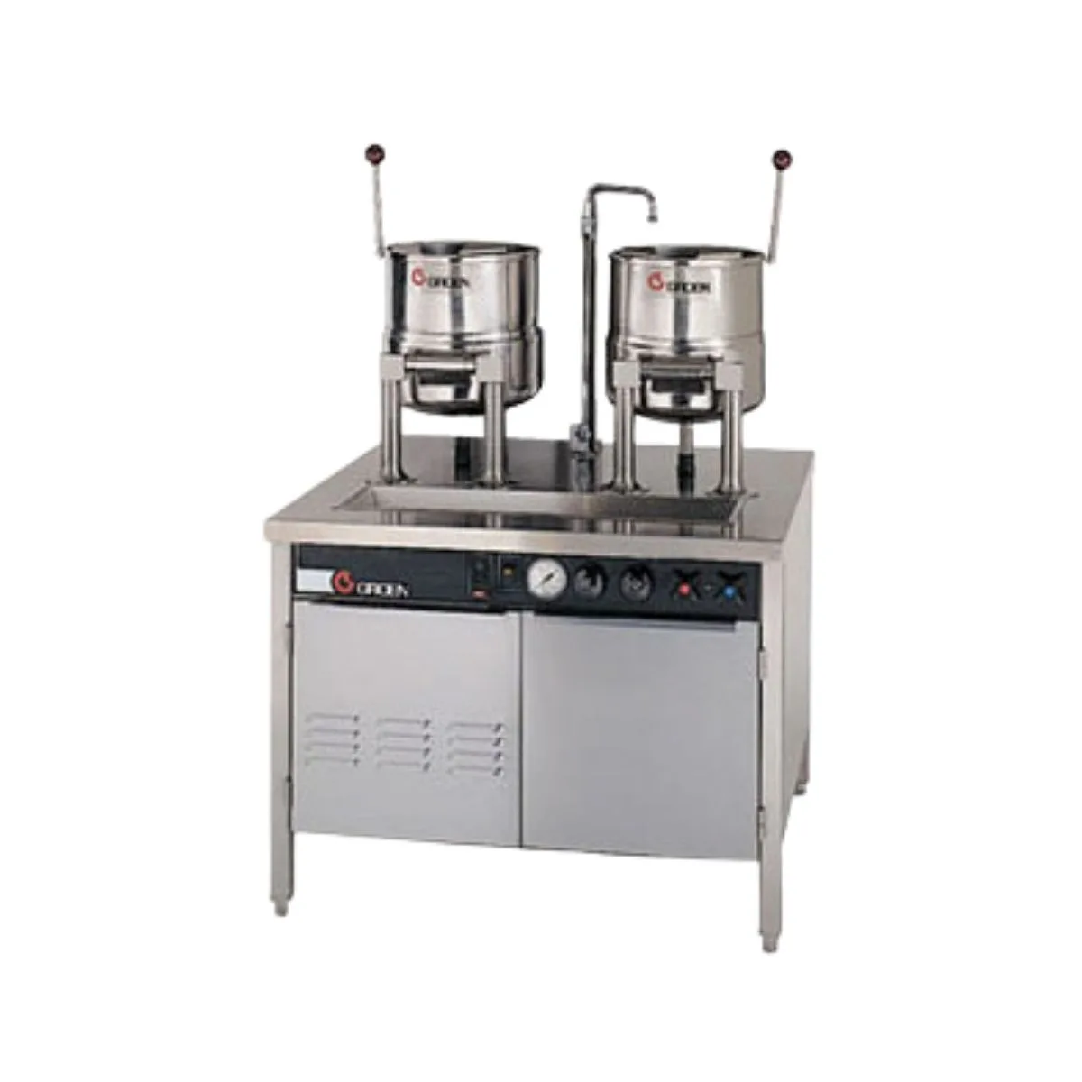 Groen 142839 10 Gallon Floor Tilting 2/3 Steam Jacketed Electric Kettle w/ 36" Cabinet Assembly