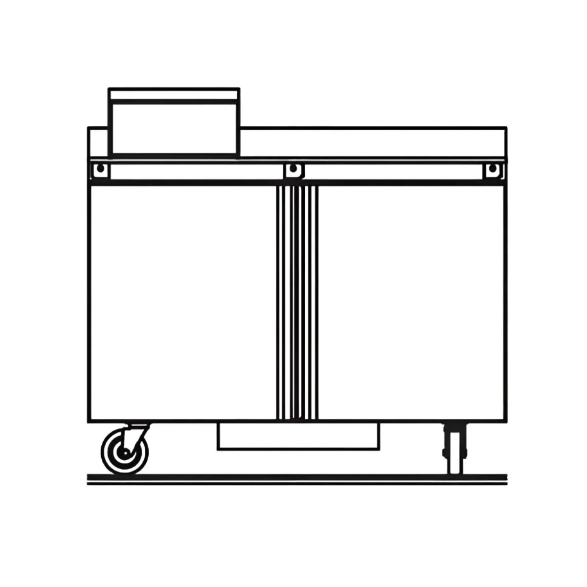 Delfield ST4448NP-6M 48" 2-Door Mega Top Sandwich and Salad Prep Table, 6 Pans
