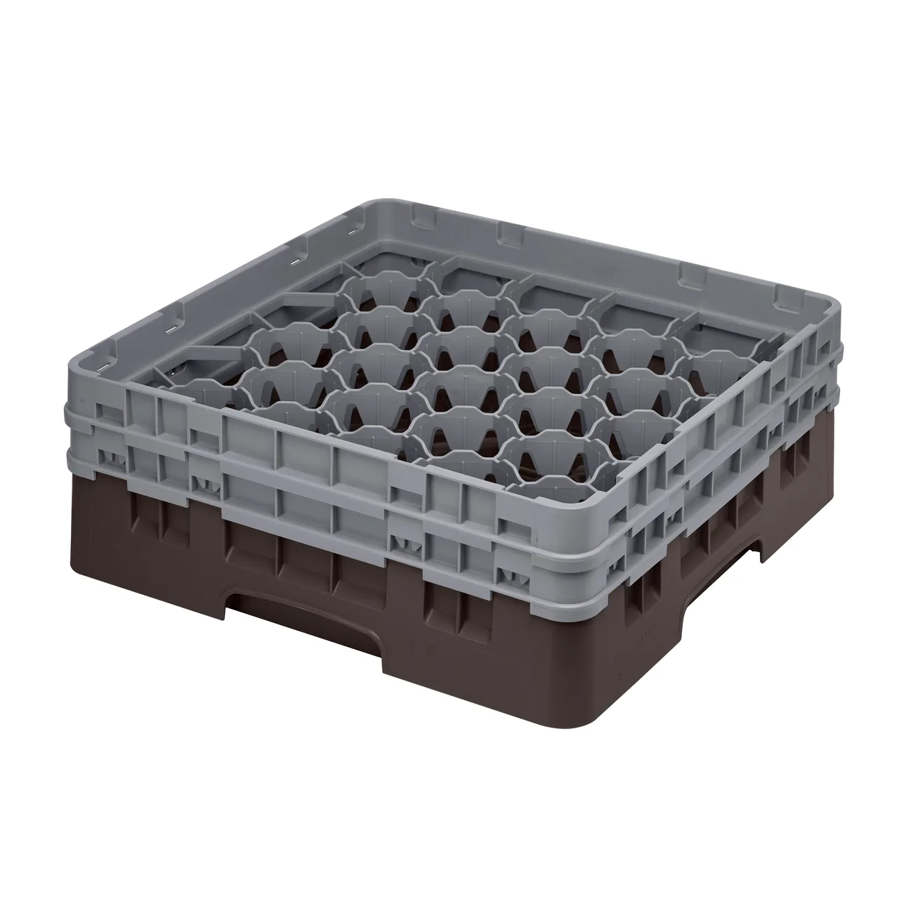 Cambro 30S434167 Camrack Glass Rack, Brown, Full Size, 19-3/4 x 19-3/4, 30 Compartments, 3-1/8 Max Dia, HACCP