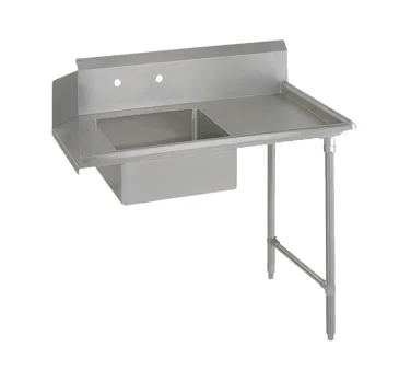 John Boos EDTS8-S30-R60-X 60" Straight Soiled Dishtable w/ Right Table, Pre-Rinse Sink, 10" Backsplash