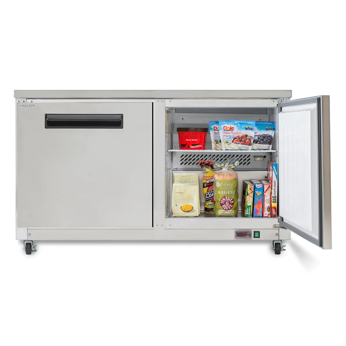 Maxx Cold MXCF60UA 60" 2-Door Undercounter Freezer, Stainless Steel Exterior, 15.5 cu. ft.