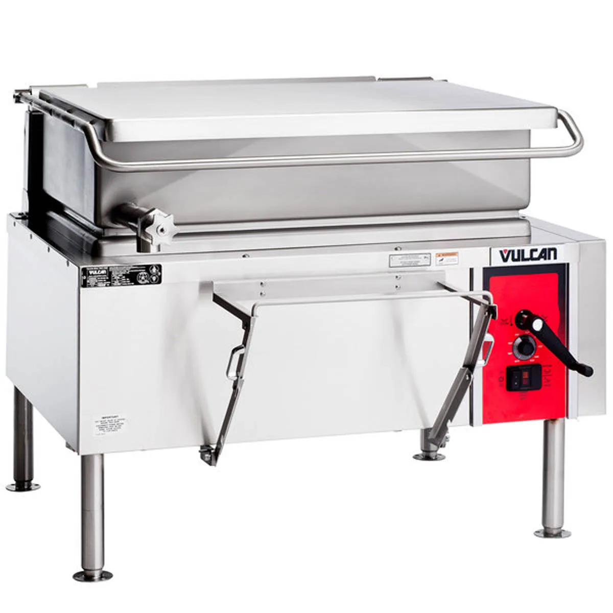 Vulcan VG40 40 Gallon Gas Manual Tilt Braising Pan/Tilt Skillet, Open Frame Base, 120.000 BTU