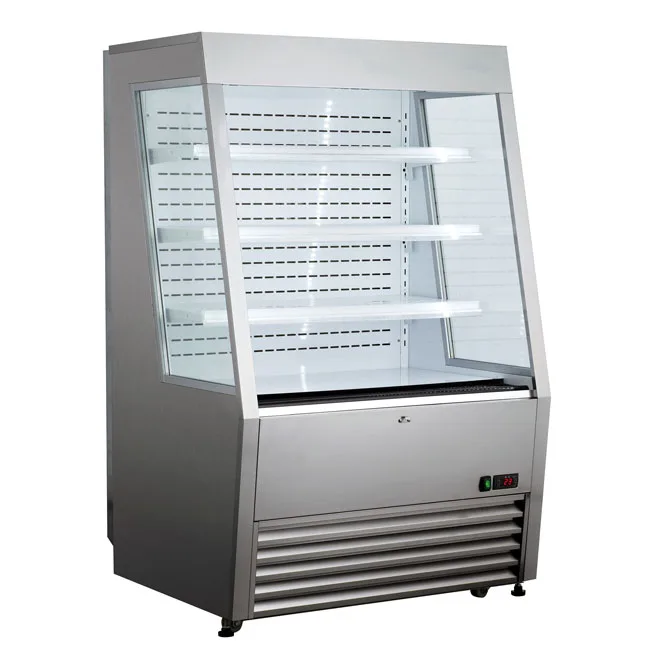 Omcan USA 44439 36" Self-Serve Vertical Refrigerated Display Case, Stainless Steel, 3 Shelves, 13.77 cu. ft.