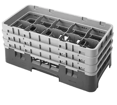 Cambro 10HS638119 Camrack Glass Rack, Half Size, Sherwood Green, 10 Compartments, 3-7/16 Max Dia, 6-7/8 Max Height