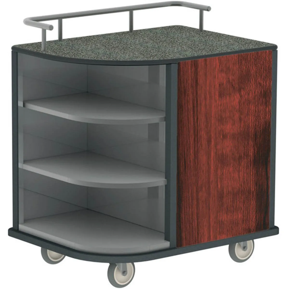 Lakeside 8713 Stainless Steel Self-Serve Compact Hydration Cart w/ 3 Open Corner Shelves 