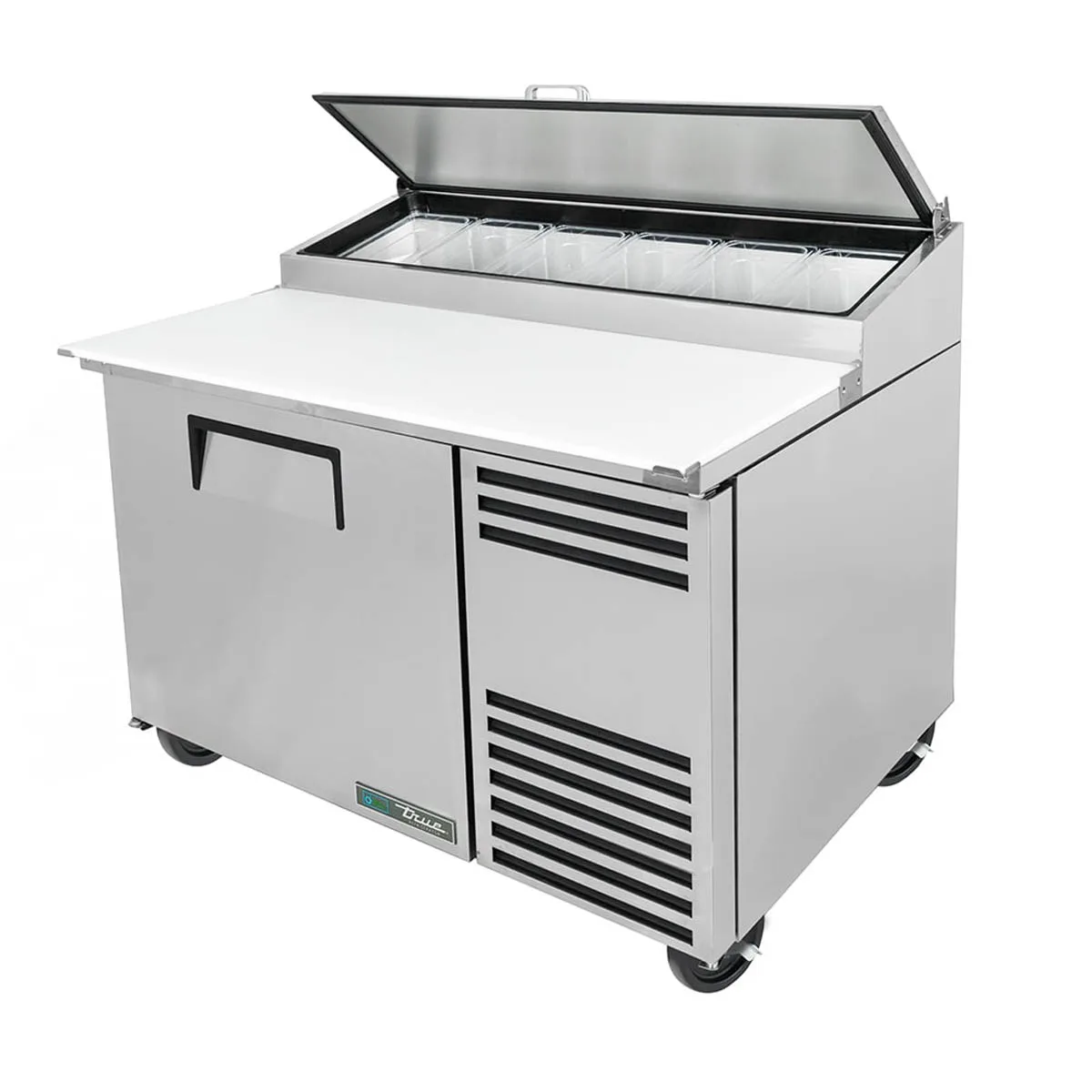 True TPP-AT-44-HC 44" Refrigerated Pizza Prep Table w/ 1 Door, (6) 1/3 Pans