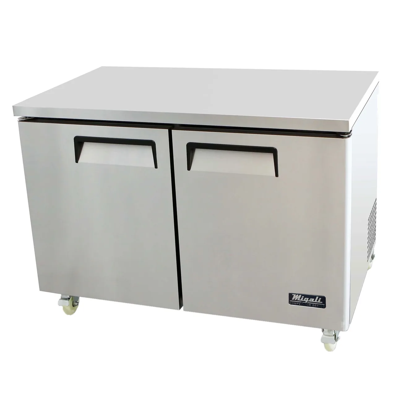 Migali C-U48F-HC 48" 2-Door Undercounter Freezer, Stainless Steel, Rear-Mount, 12 cu. ft. Temp, R290