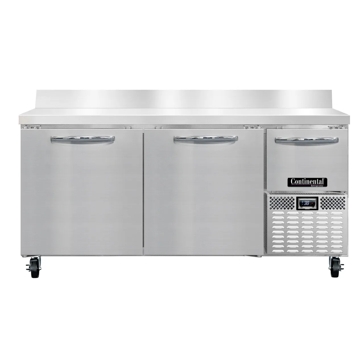 Continental Refrigerator RA68NBS 68" Worktop Refrigerator w/ 2 Full & 1 Half Doors