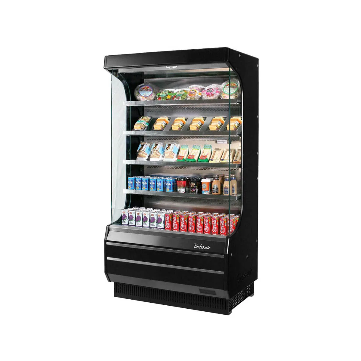 Turbo Air TOM-40W(B)-N 39" Vertical Open Air Merchandiser, Specify Exterior, Self-Contained, 4 Shelves