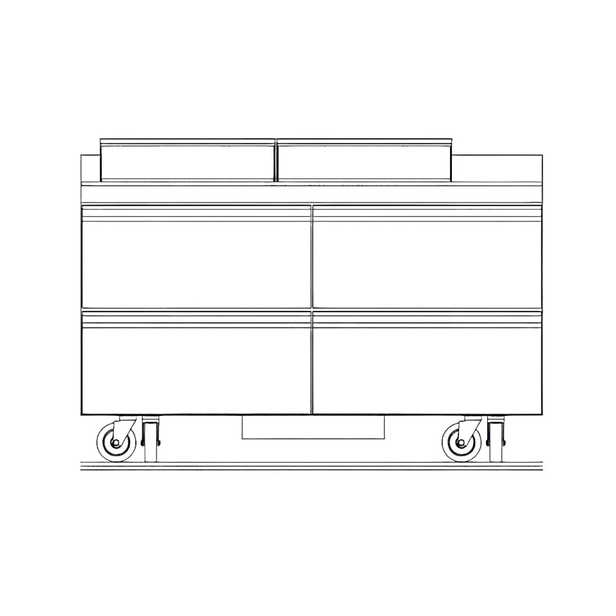 Delfield STD4460NP-12 60" 2-Section Sandwich/Salad Prep Table, 4-Drawer, 12 Pans, Stainless Steel
