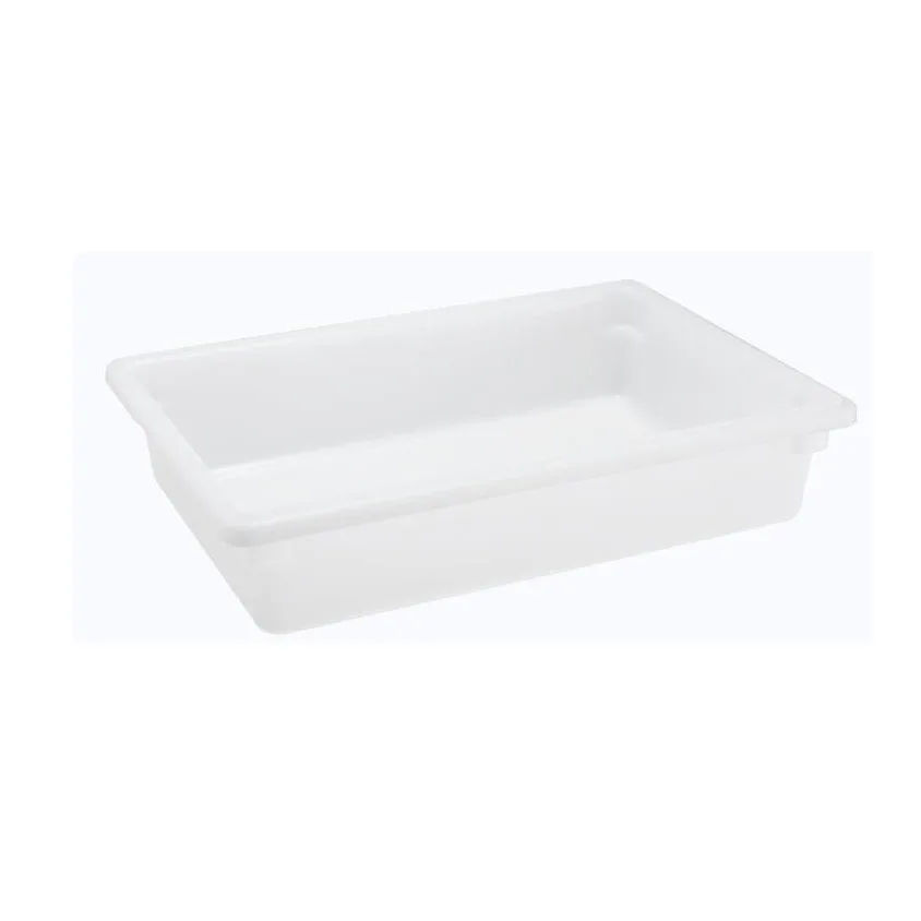 Omcan USA 85129 Food Storage Container 18" x 26" x 6" Stackable White Polypropylene NSF
