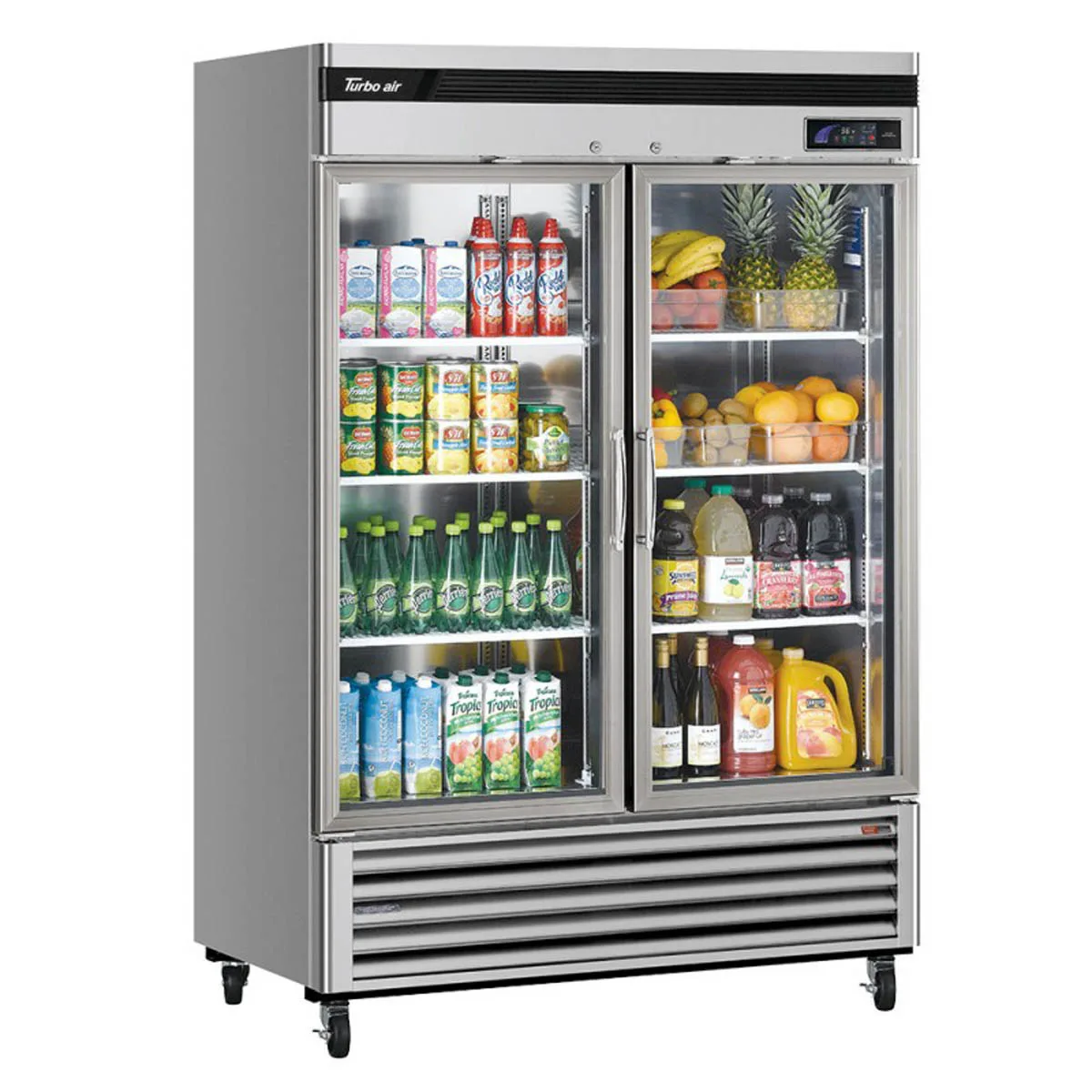 Turbo Air TSR-49GSD-N 54.38" 2-Glass Door Merchandiser Refrigerator, 44.14 cu. ft., Stainless Steel