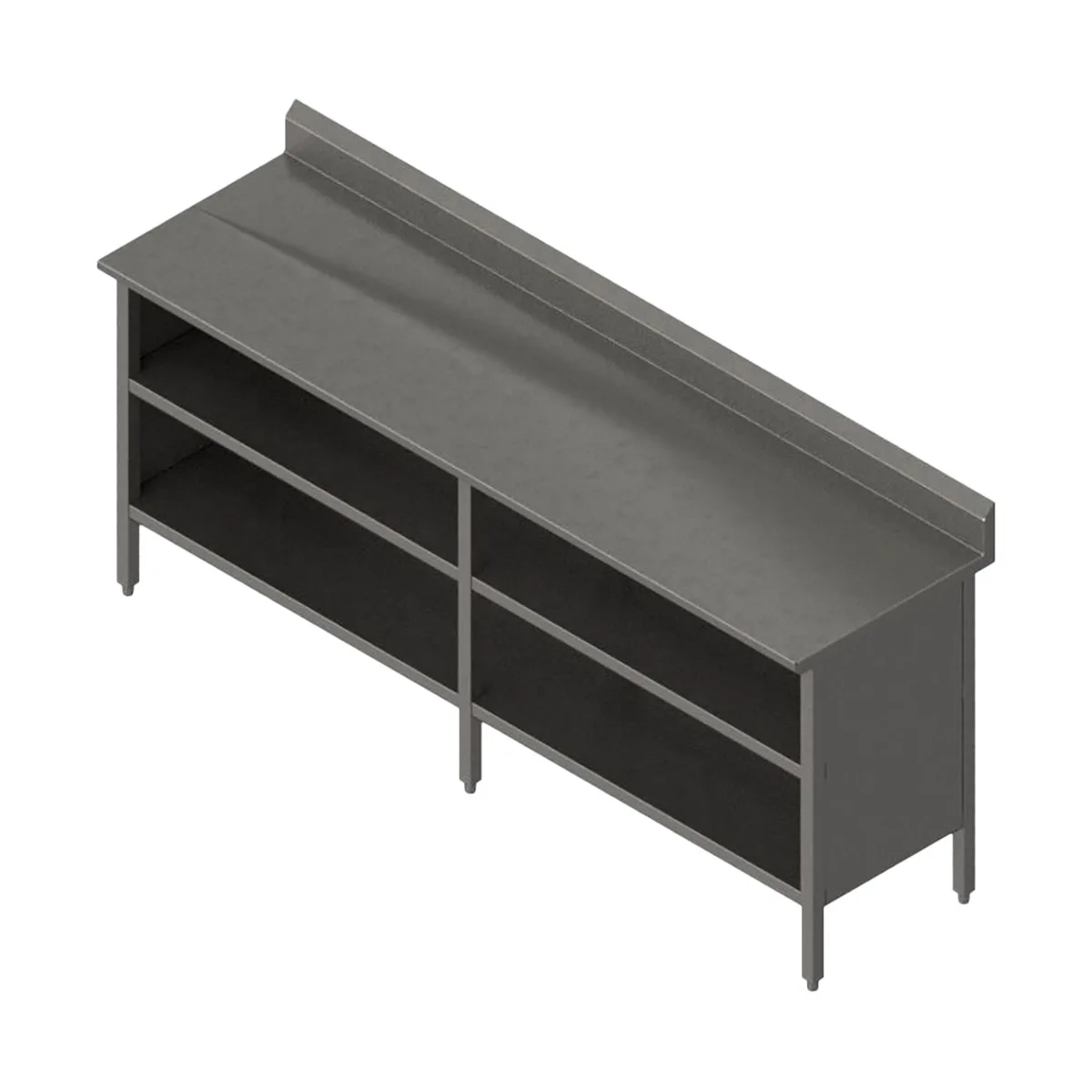 John Boos EBOS6R5-24108 Open Front Work Table with Mid-Shelf, Backsplash / 108"W X 24"D