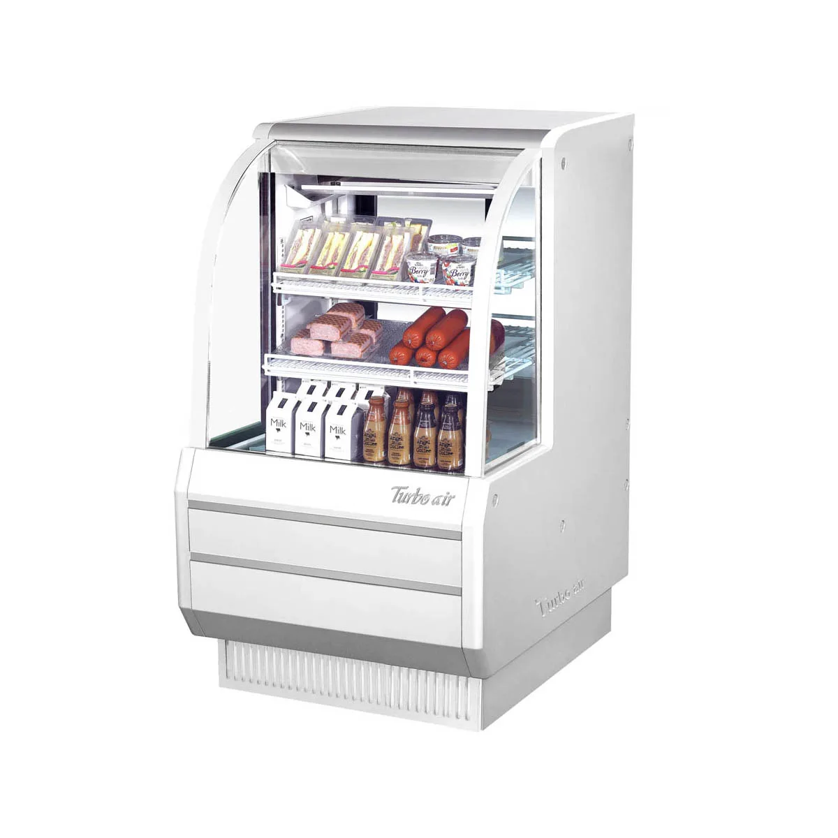 Turbo Air TCDD-36H-W(B)-N 37" Curved Refrigerated Deli Display Case