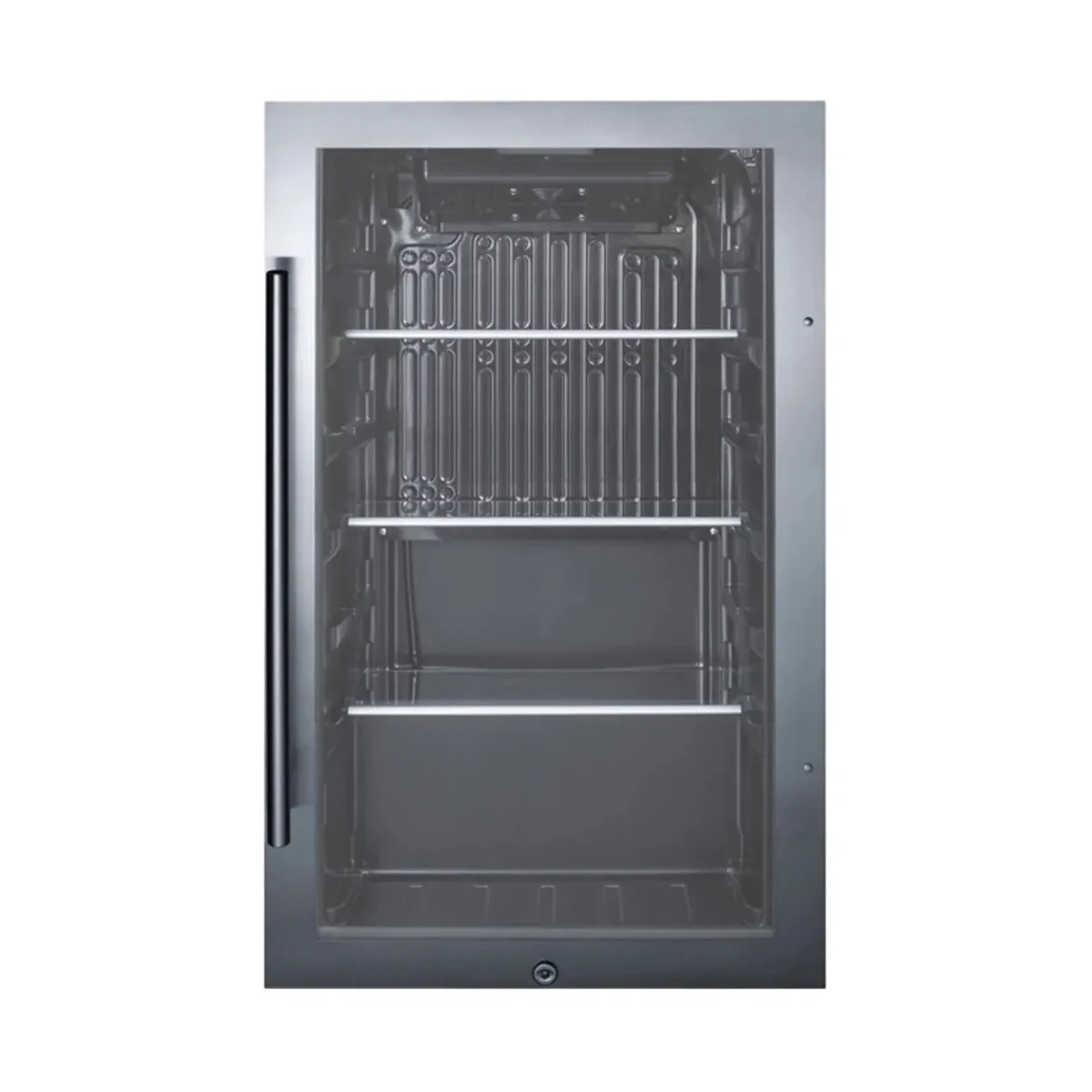 Summit SPR488BOS 19" Built-in Outdoor Glass Door Refrigerator in Black, 3.13 cu. ft.