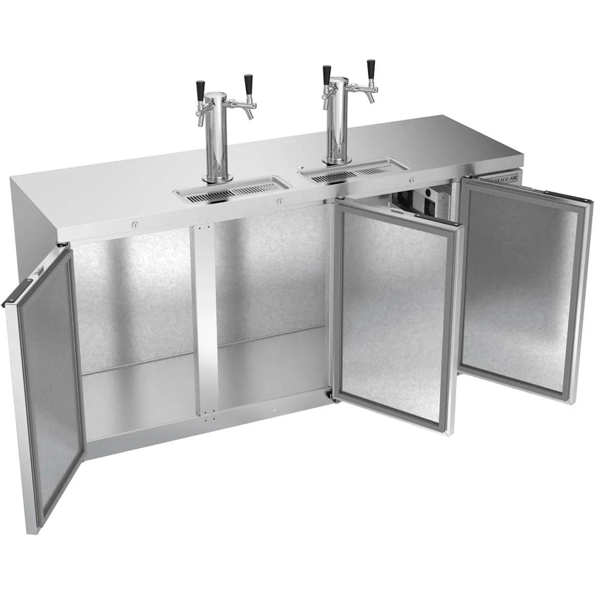 Beverage Air DD72HC-1-S 72" Draft Beer Cooler w/ 3 Kegs, 19.95 cu. ft., 2 Dual-Tap Towers