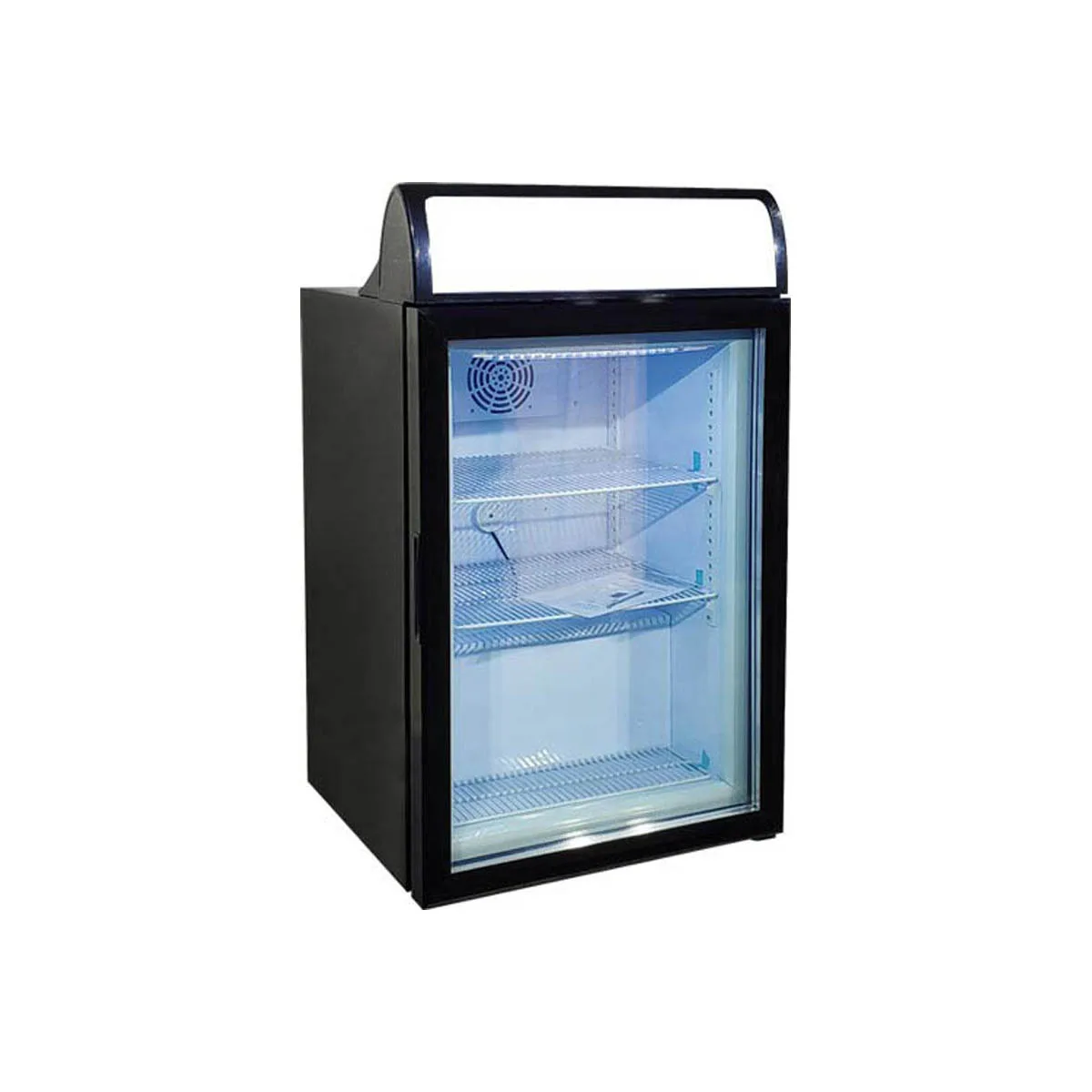 Omcan USA 44526 - 23" Countertop Freezer, 3.5 Cu Ft (98 L) Black Finish, 158W 110V, Glass Door