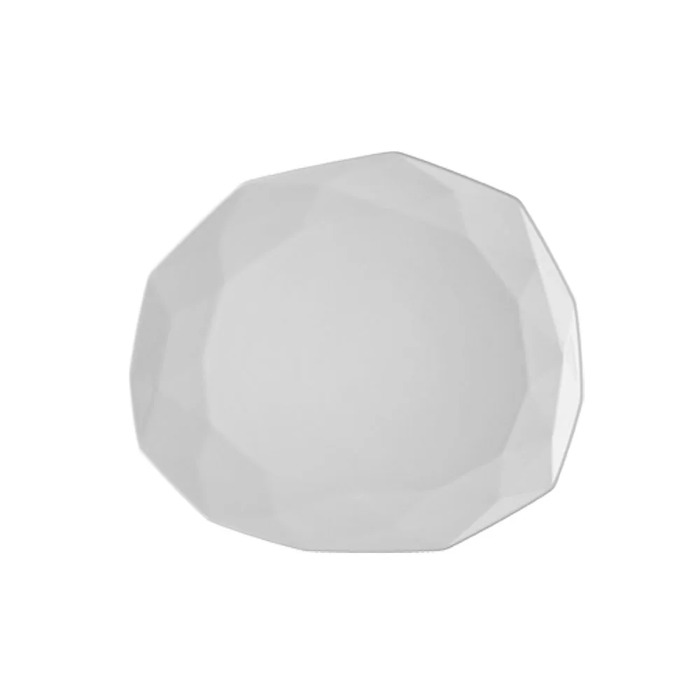CAC China ART-7 Art Deco Bone White Porcelain Dinner Plate 7-7/8" L x 6-7/8" W x 3/4" H - Dozen