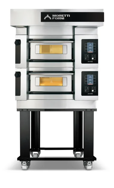 Moretti Forni S50E2 18.75" Electric Pizza Deck Oven, 2‑Deck Stone, Dual Heat, 208V