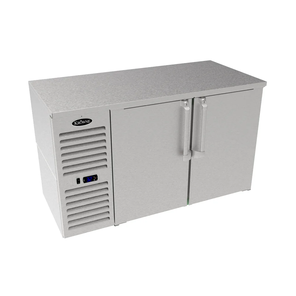 Krowne LS52 52" Back Bar Cooler, Black Finish, 52" W x 24" D, 1/4 HP R290, 30‑40°F, Swing Doors
