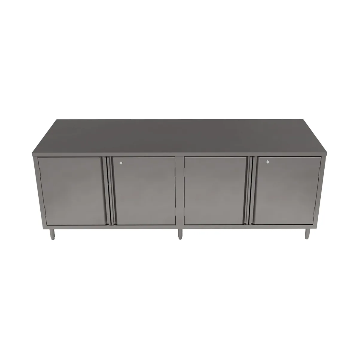 BK Resources CST-36120HL2 120" Cabinet Base Dual Access Hinged Doors Work Table w/ (2) 4 Doors & Locks