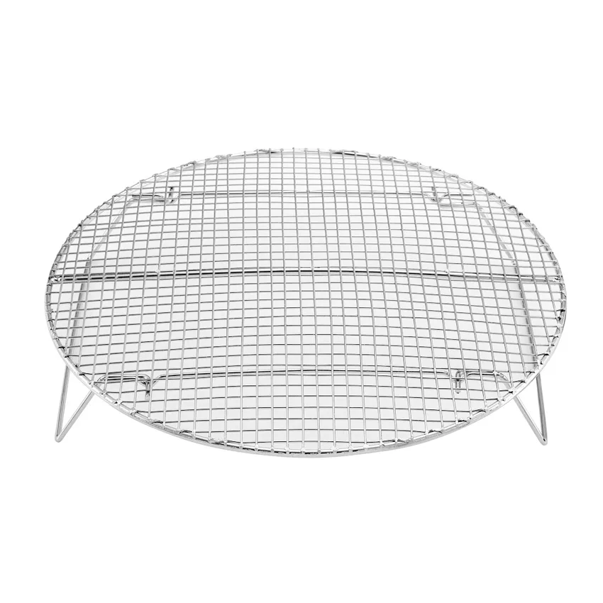 Omcan USA 46468 Wire Cooling Rack – 17‑3/4" Round Chrome Plated Steamer Rack for Commercial Kitchens
