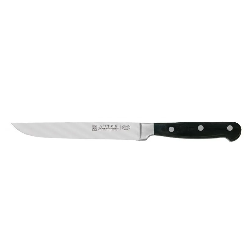 Omcan USA 17891 Boning Knife – 6" Straight Forged Blade, Stainless Steel, Black Plastic Handle