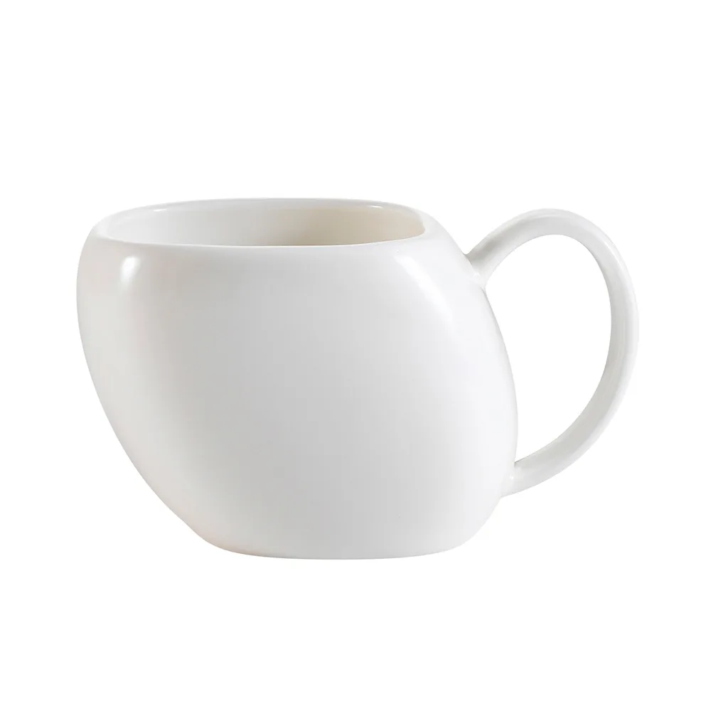 CAC China WH-1 White Pearl Coffee Cup, 5.5 oz (4½" L x 3" W x 2½" H), Oven Microwave Safe - 1 Dozen