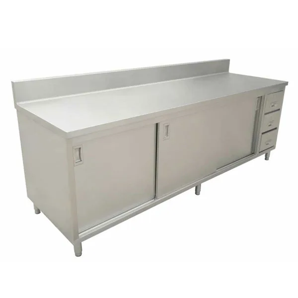 Omcan USA 45285 Cabinet Base Sliding Doors Work Table