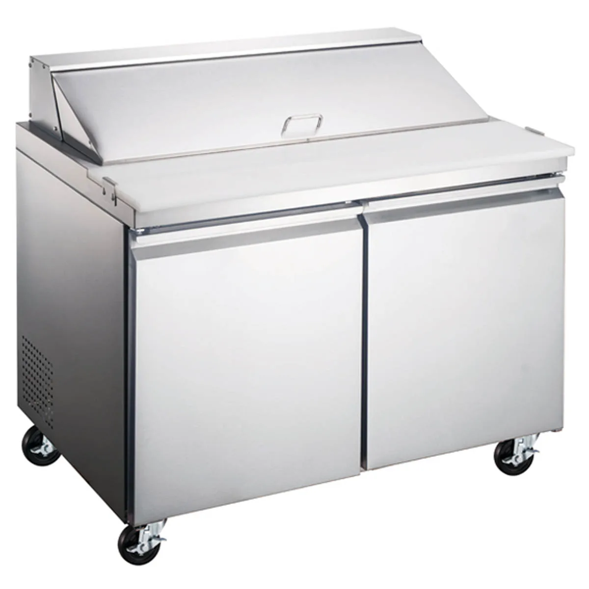 Omcan USA 50046 47" Two Section Sandwich / Salad Prep Table w/ 2 Doors, 12 Pans